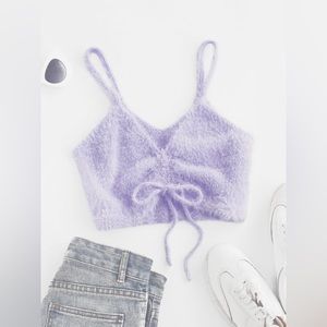 Ruched front tie crop tie